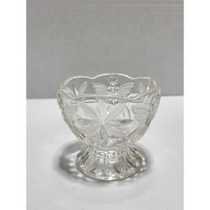 Angel Etched Lead Crystal Small 4in Pedestal Trinket Candy Bowl